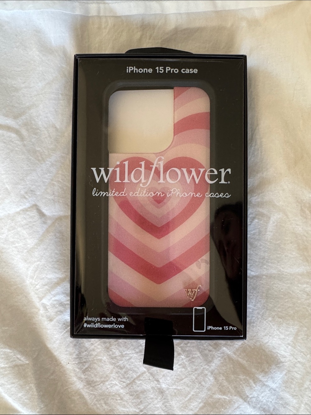 Wildflower Pink Chevron Heart iPhone 15 Pro Case - Gradient Hearts